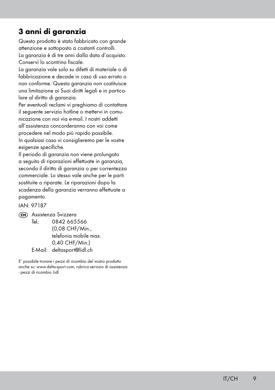3 anni di garanzia | Florabest PS-1801 User Manual | Page 9 / 16