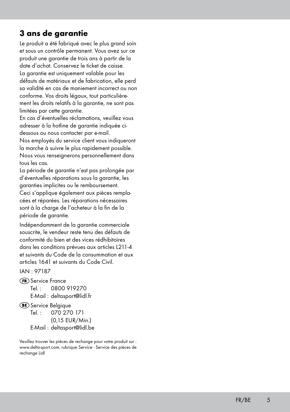 3 ans de garantie | Florabest PS-1801 User Manual | Page 5 / 12