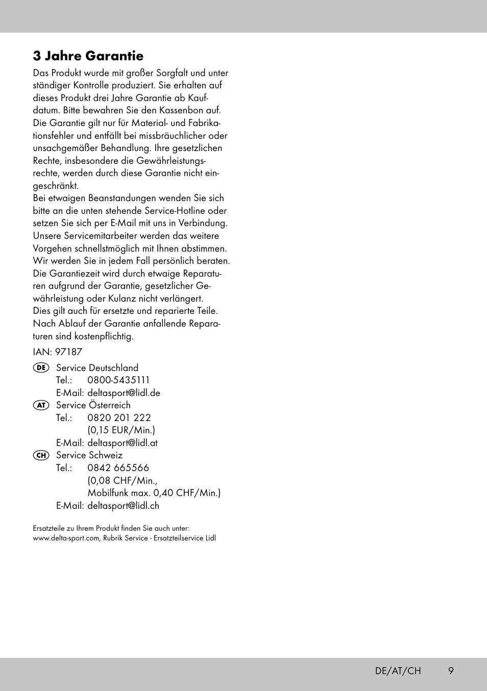 3 jahre garantie | Florabest PS-1801 User Manual | Page 9 / 12