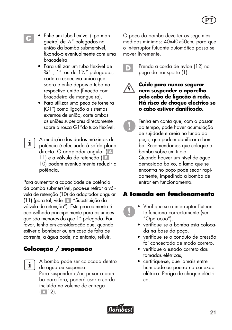 Florabest FTP 400 B2 User Manual | Page 21 / 54