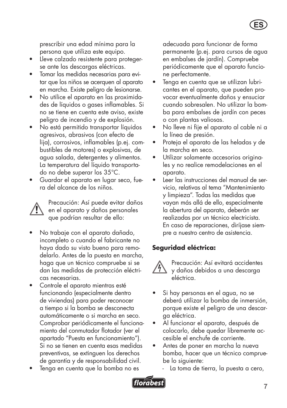 Florabest FTP 400 B2 User Manual | Page 7 / 54