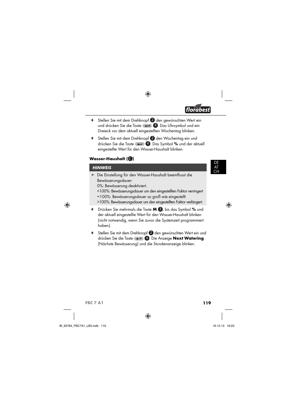 Florabest FBC 7 A1 User Manual | Page 122 / 133