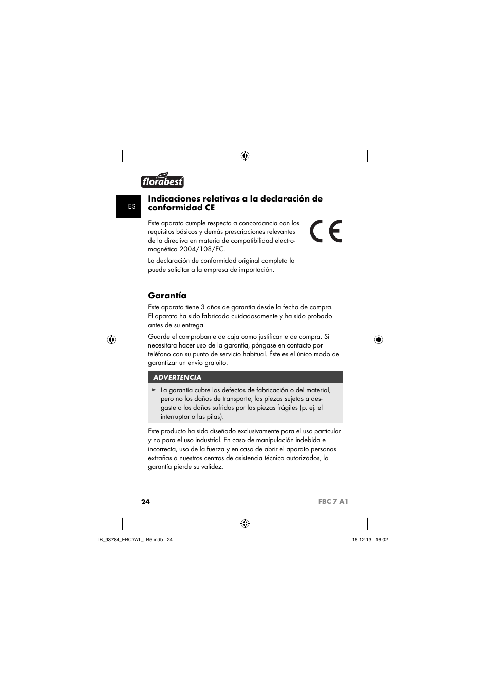 Garantía | Florabest FBC 7 A1 User Manual | Page 27 / 133