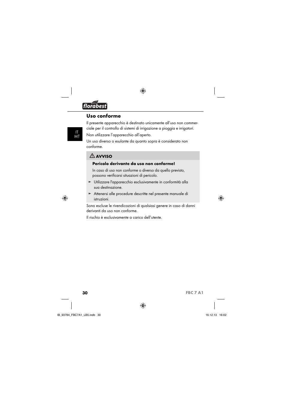 Uso conforme | Florabest FBC 7 A1 User Manual | Page 33 / 133