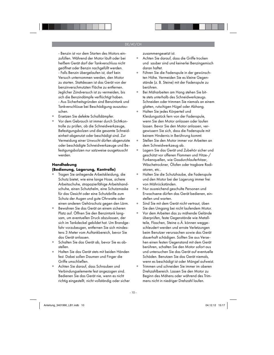 Florabest FBS 43 A1 User Manual | Page 10 / 90