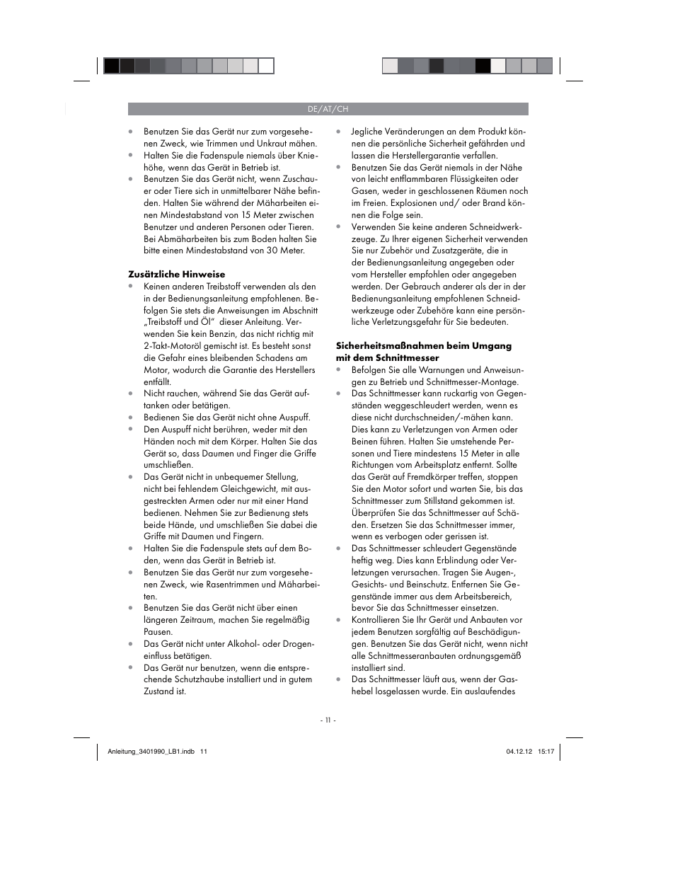 Florabest FBS 43 A1 User Manual | Page 11 / 90