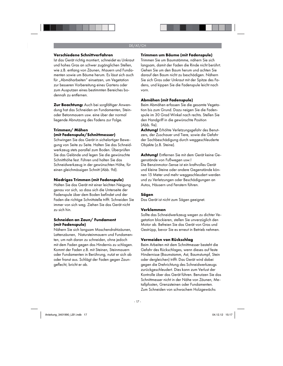 Florabest FBS 43 A1 User Manual | Page 17 / 90
