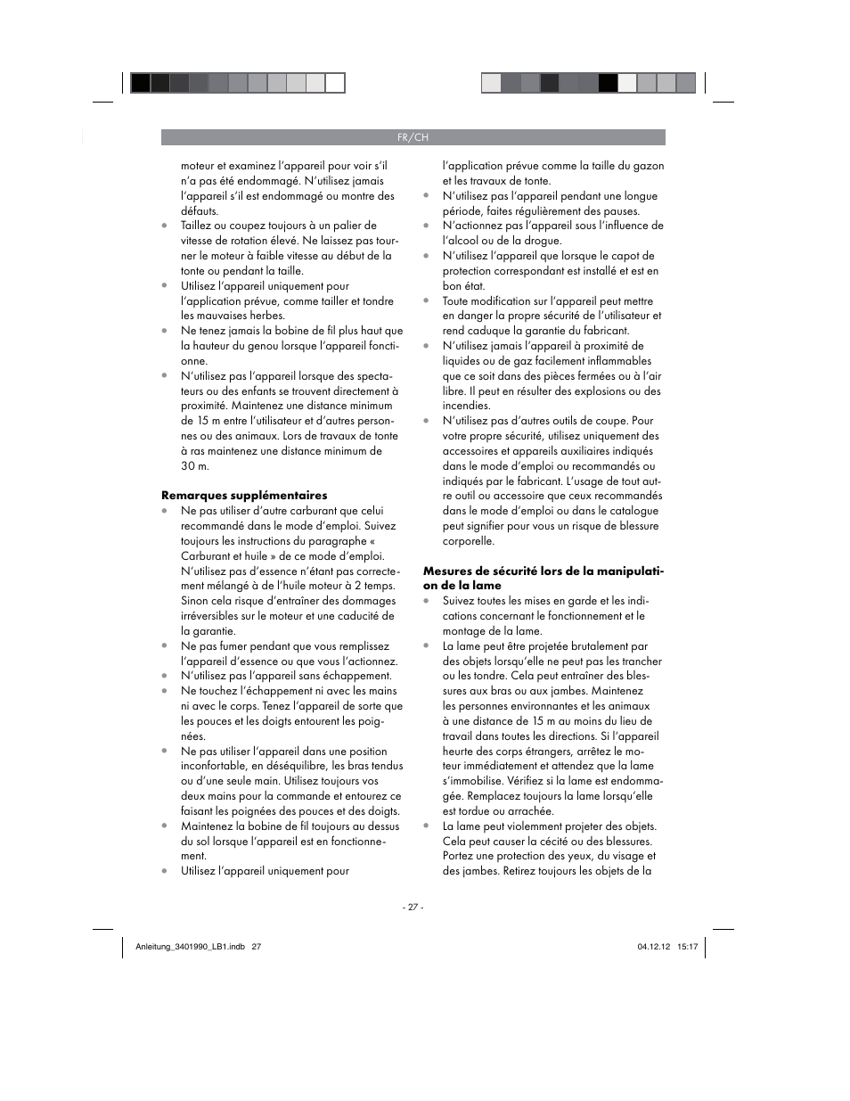 Florabest FBS 43 A1 User Manual | Page 27 / 90