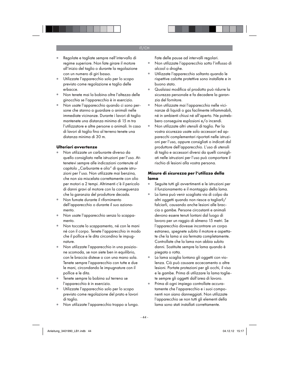 Florabest FBS 43 A1 User Manual | Page 44 / 90