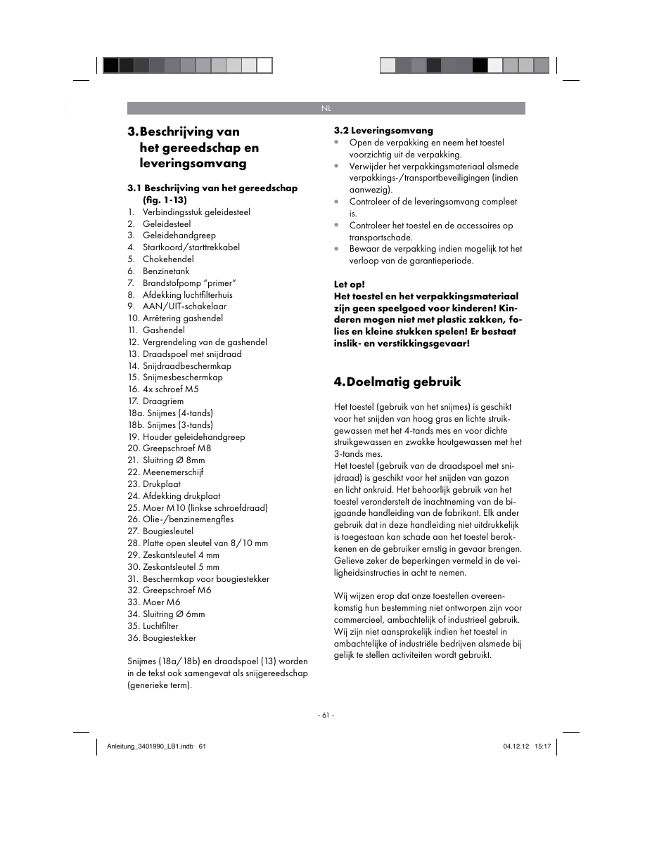 Doelmatig gebruik | Florabest FBS 43 A1 User Manual | Page 61 / 90