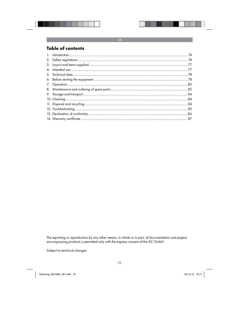 Florabest FBS 43 A1 User Manual | Page 73 / 90