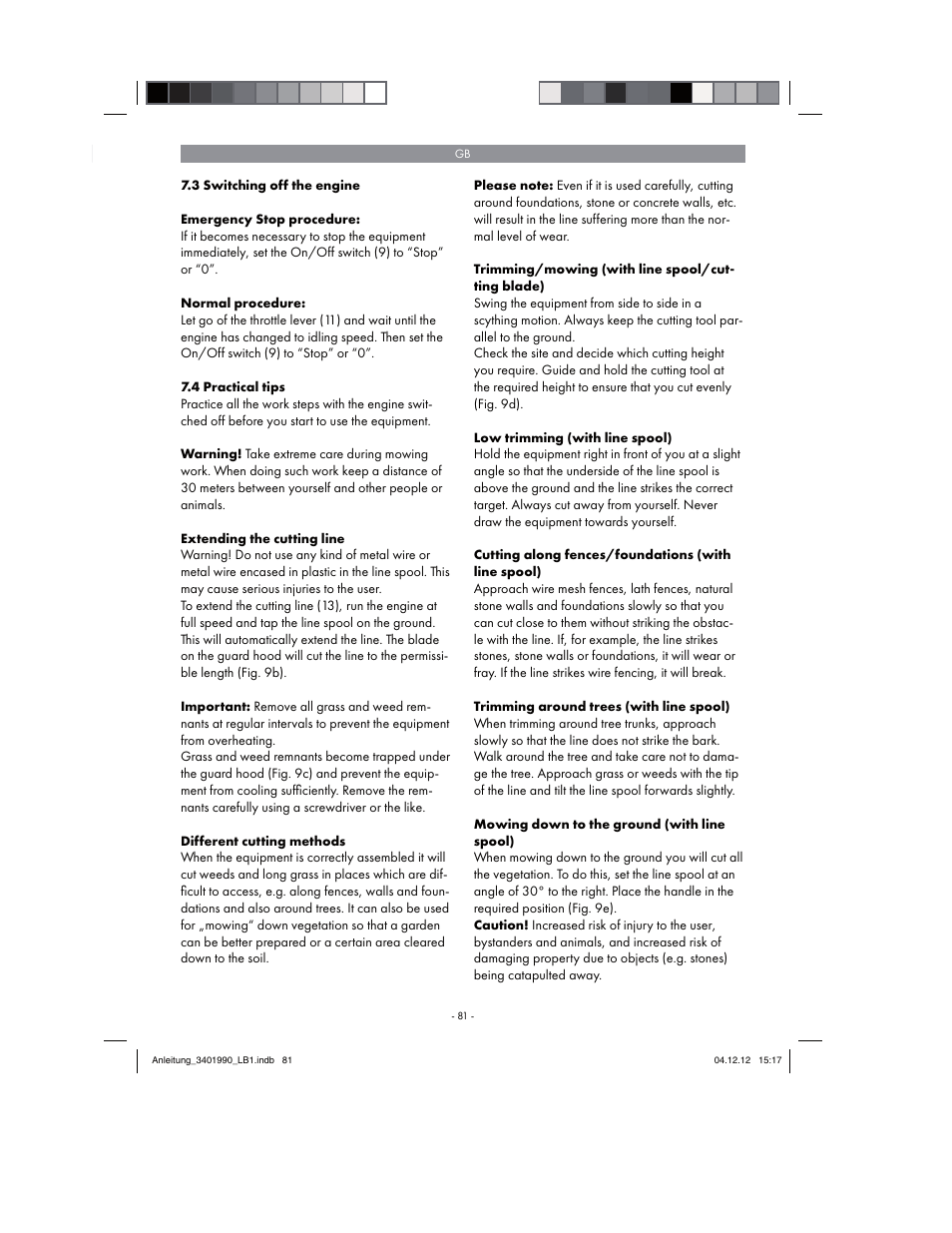 Florabest FBS 43 A1 User Manual | Page 81 / 90