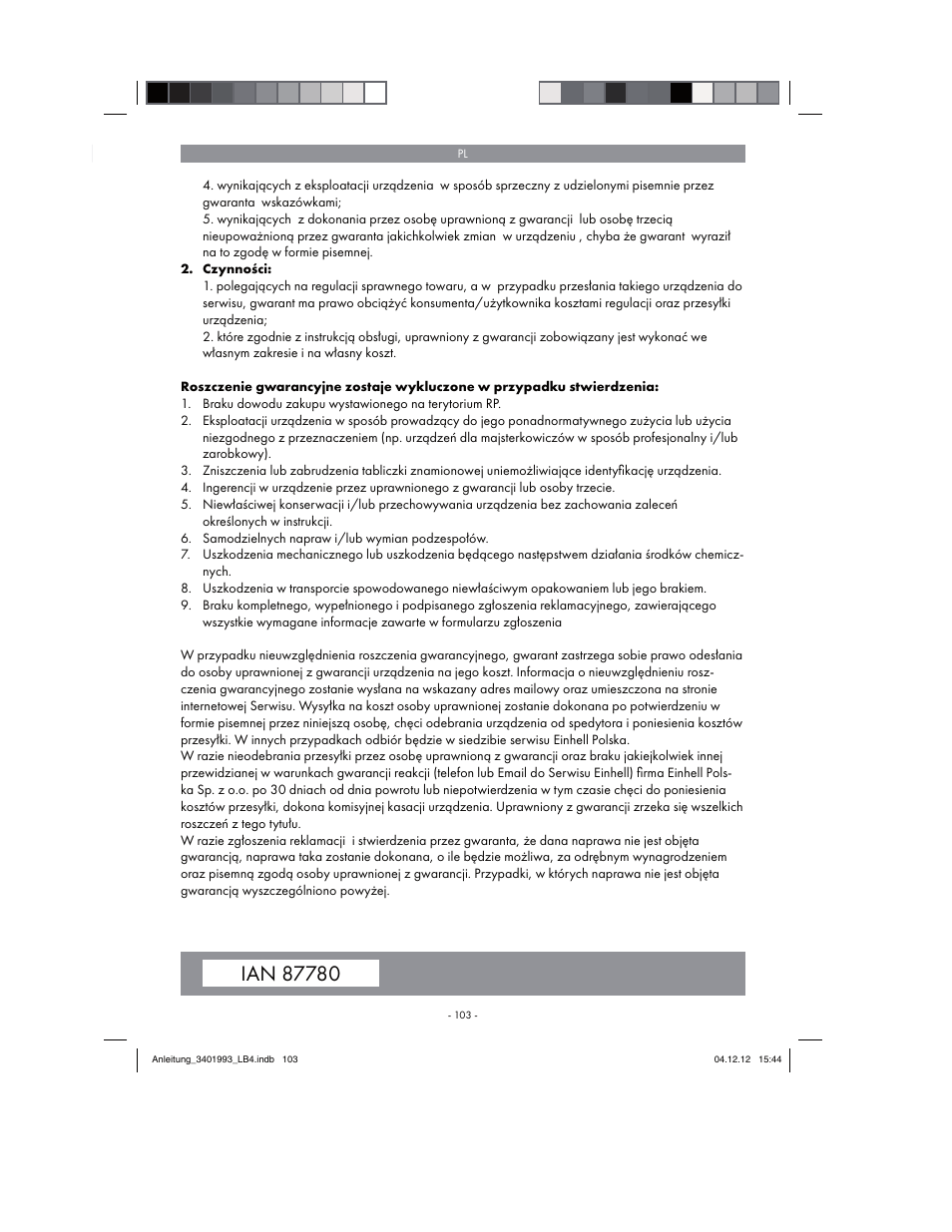 Florabest FBS 43 A1 User Manual | Page 103 / 122