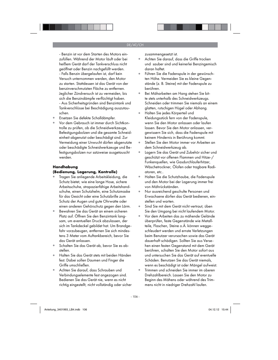 Florabest FBS 43 A1 User Manual | Page 106 / 122