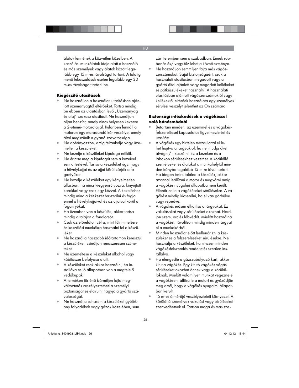 Florabest FBS 43 A1 User Manual | Page 26 / 122