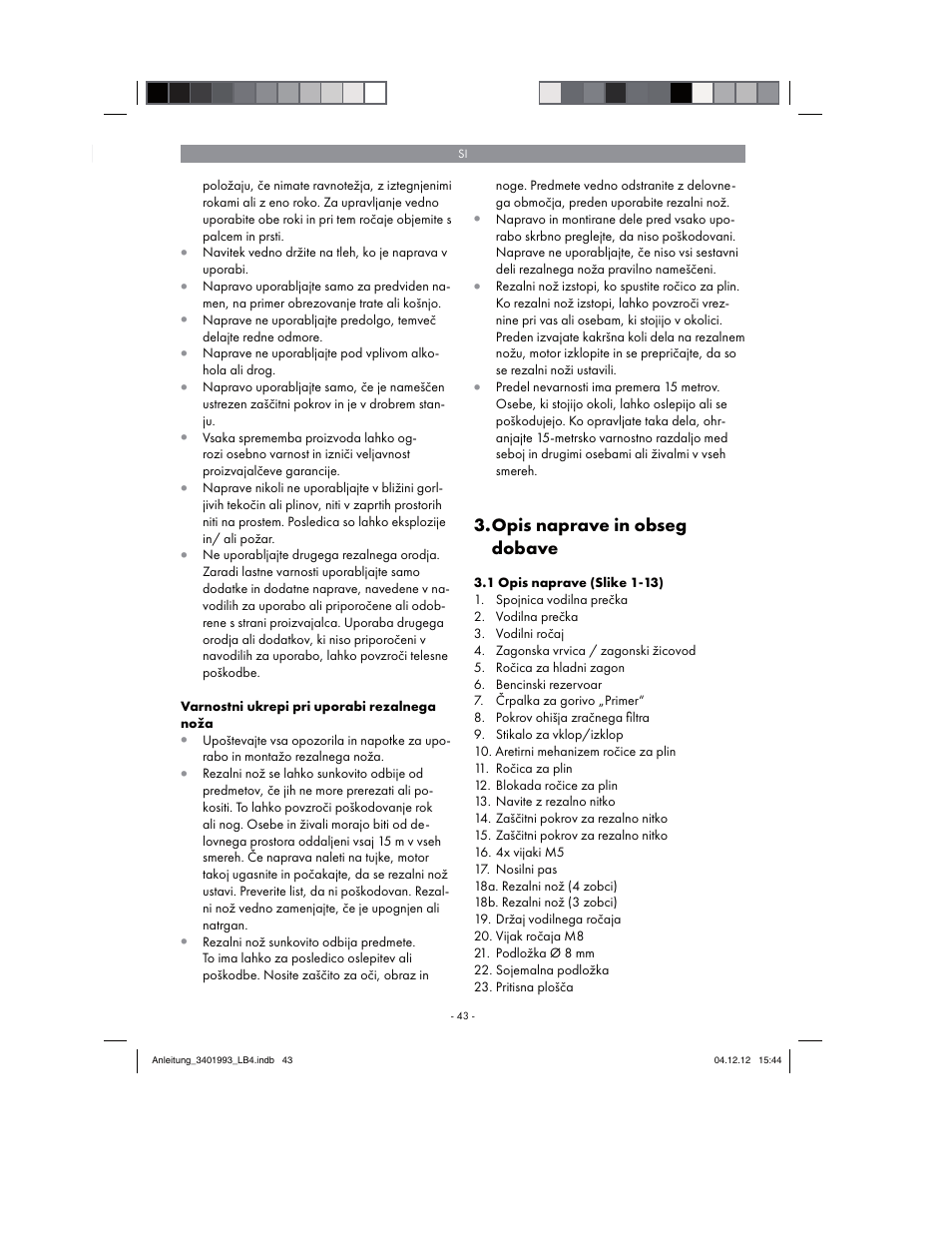 Florabest FBS 43 A1 User Manual | Page 43 / 122