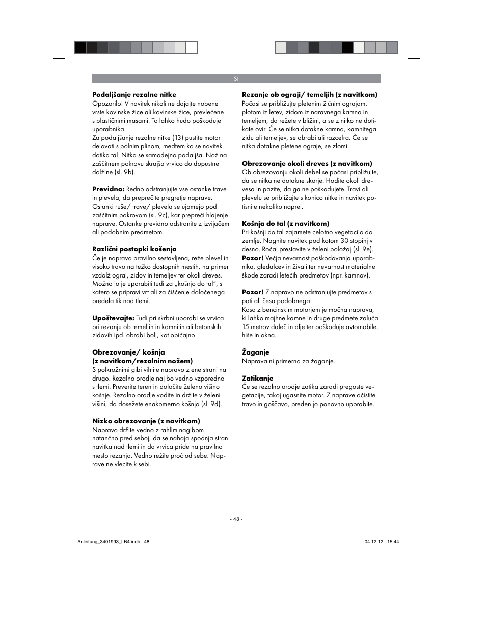 Florabest FBS 43 A1 User Manual | Page 48 / 122