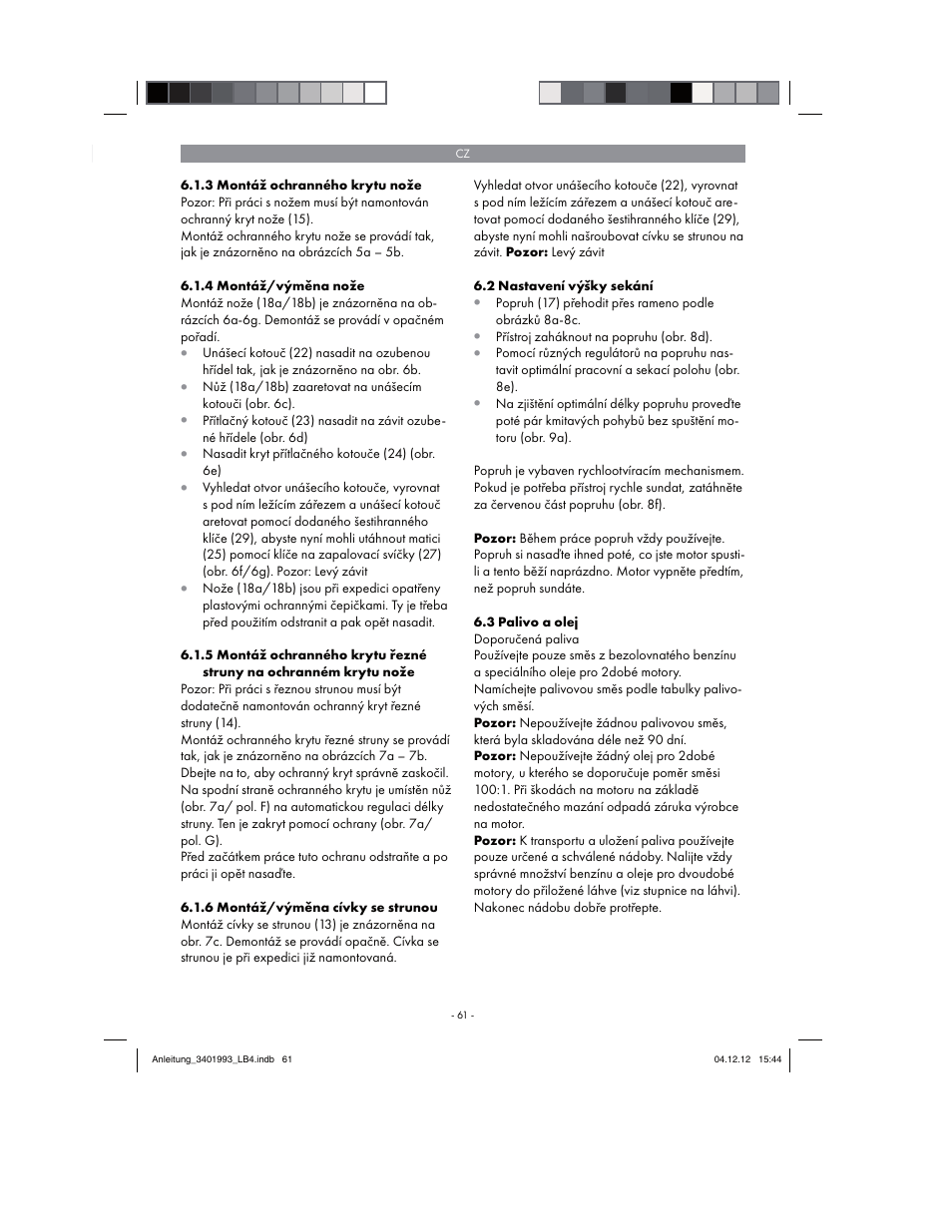 Florabest FBS 43 A1 User Manual | Page 61 / 122
