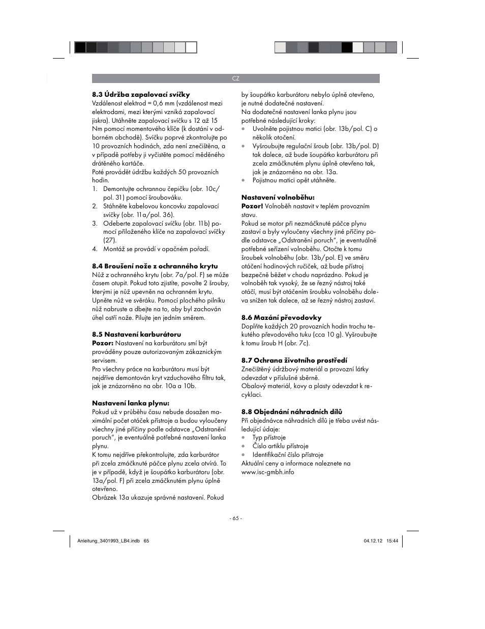 Florabest FBS 43 A1 User Manual | Page 65 / 122