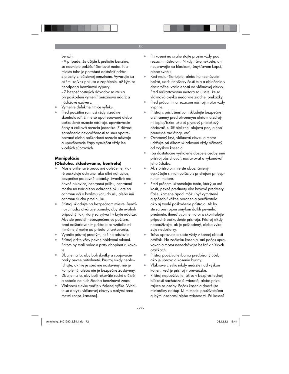 Florabest FBS 43 A1 User Manual | Page 72 / 122