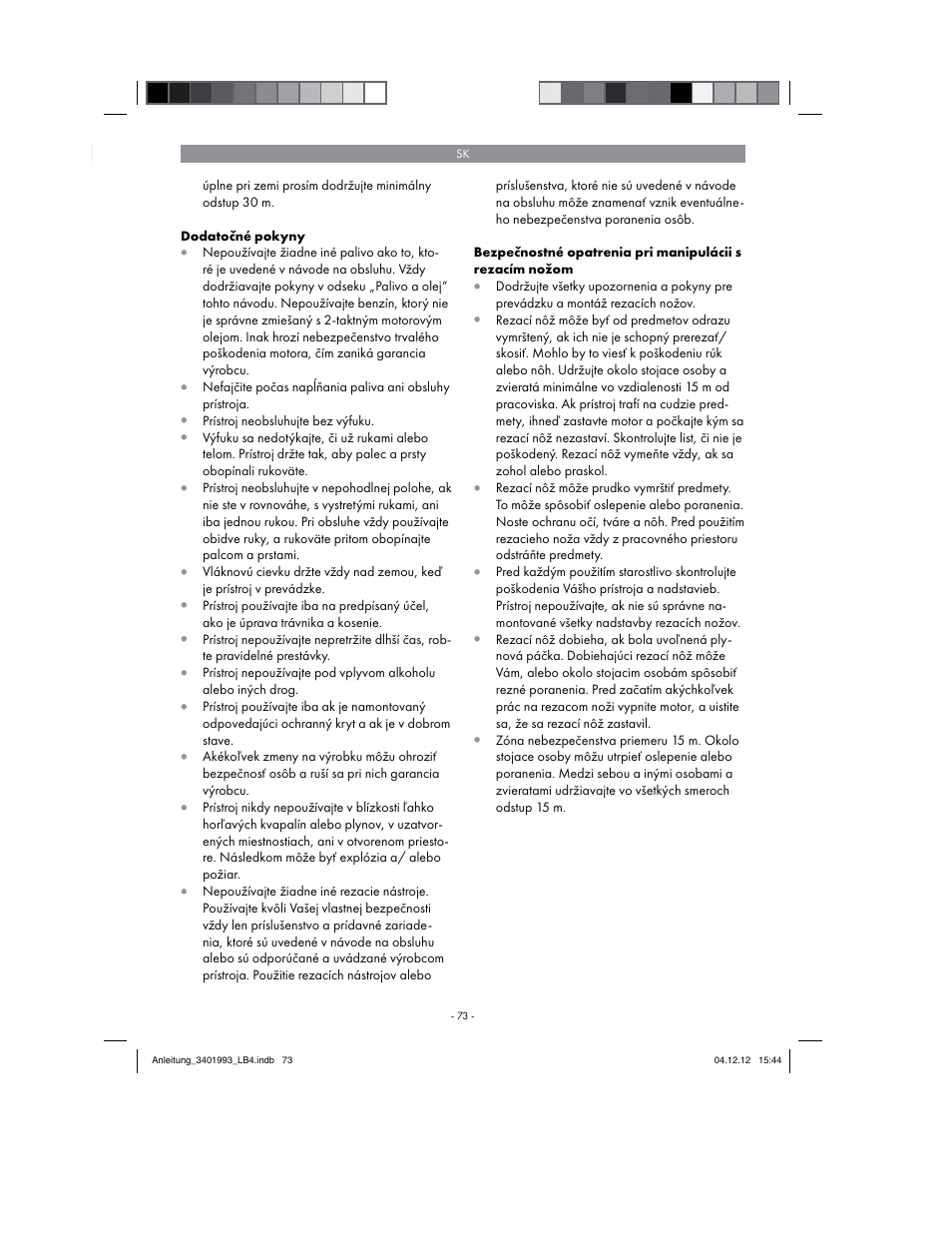 Florabest FBS 43 A1 User Manual | Page 73 / 122