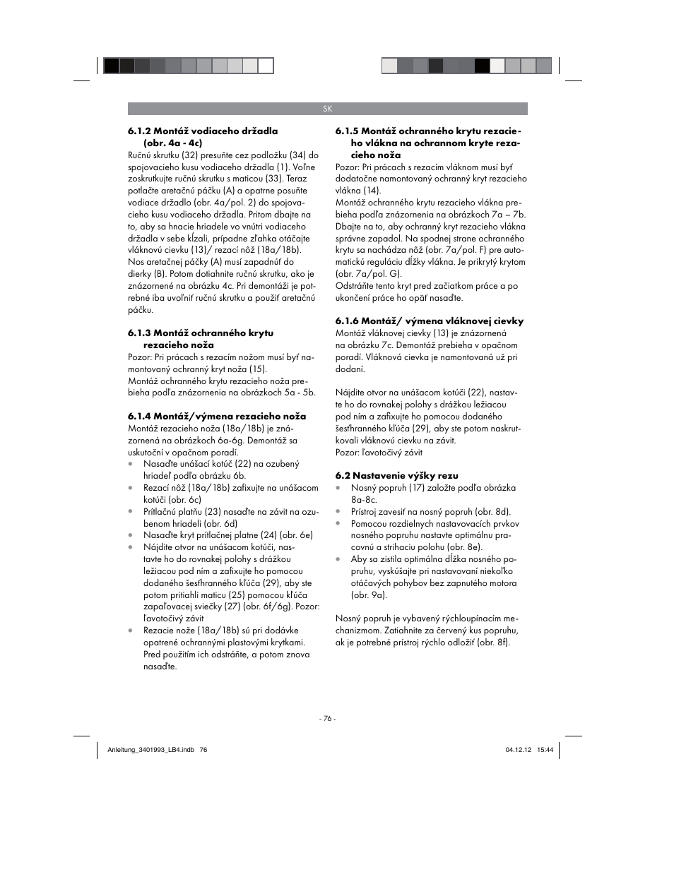Florabest FBS 43 A1 User Manual | Page 76 / 122