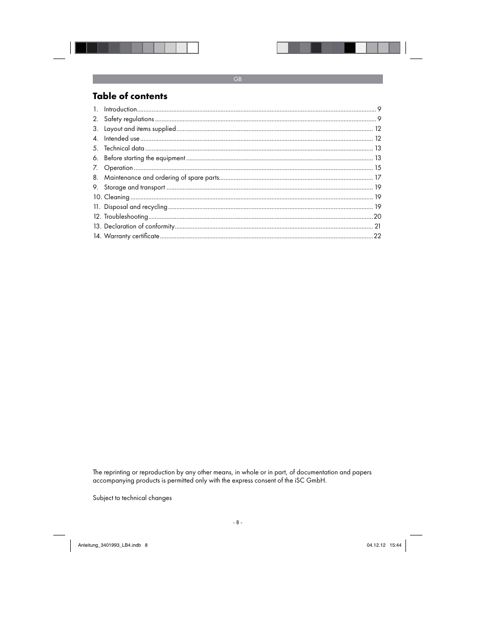 Florabest FBS 43 A1 User Manual | Page 8 / 122