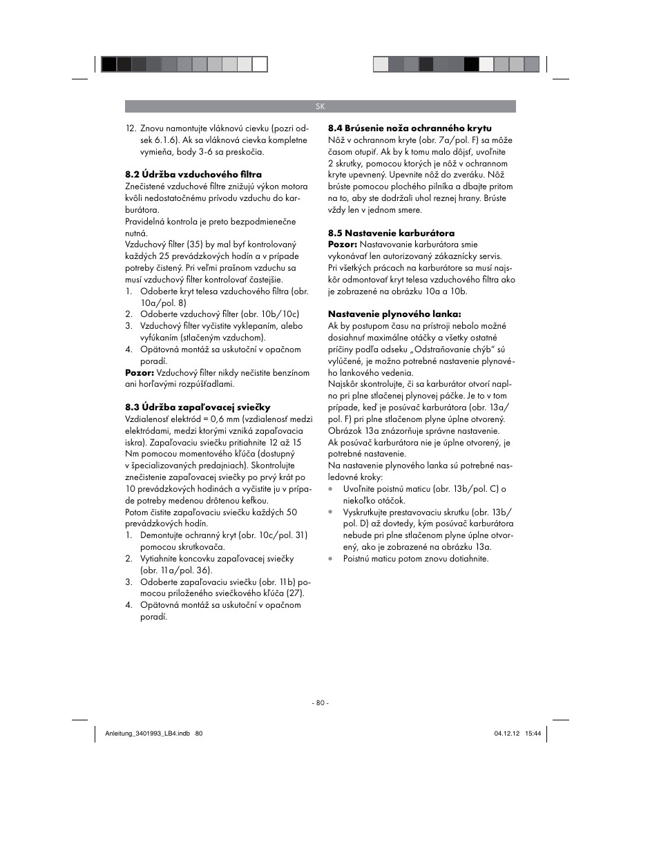 Florabest FBS 43 A1 User Manual | Page 80 / 122