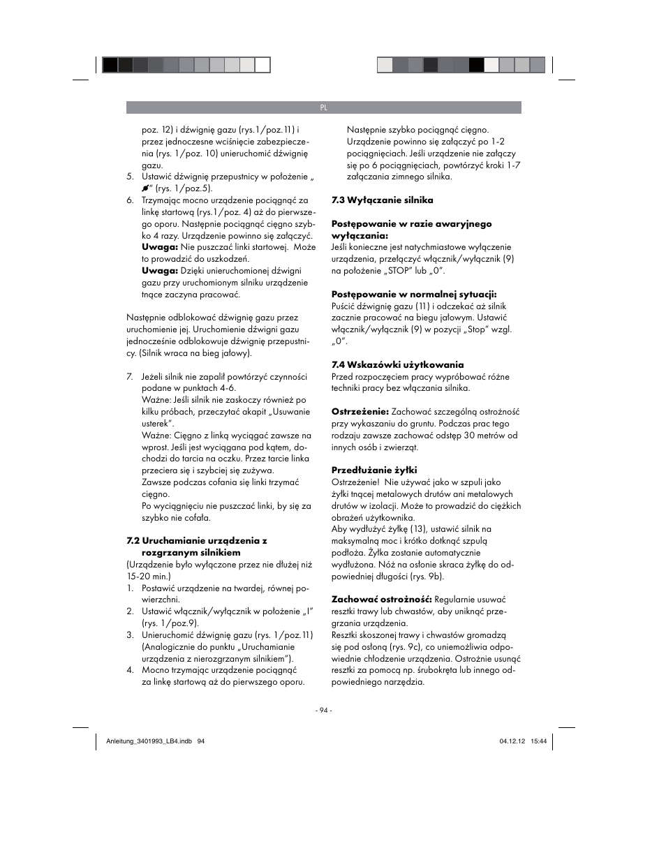 Florabest FBS 43 A1 User Manual | Page 94 / 122
