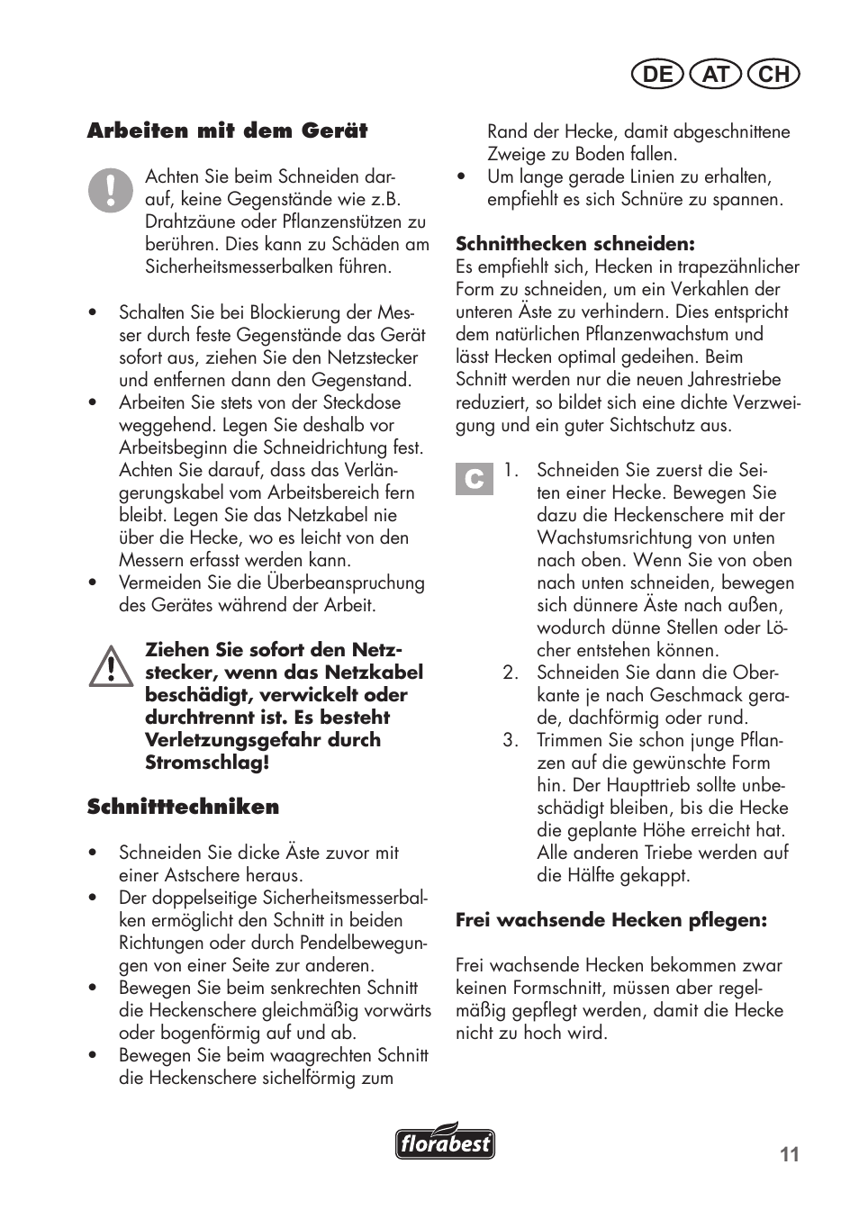 De at ch | Florabest FHT 600 B2 User Manual | Page 11 / 54