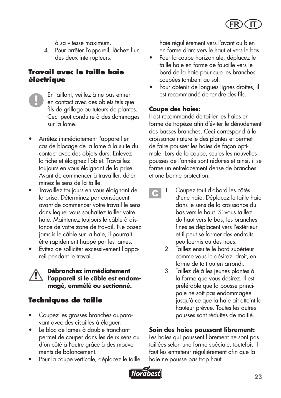 It fr | Florabest FHT 600 B2 User Manual | Page 23 / 54