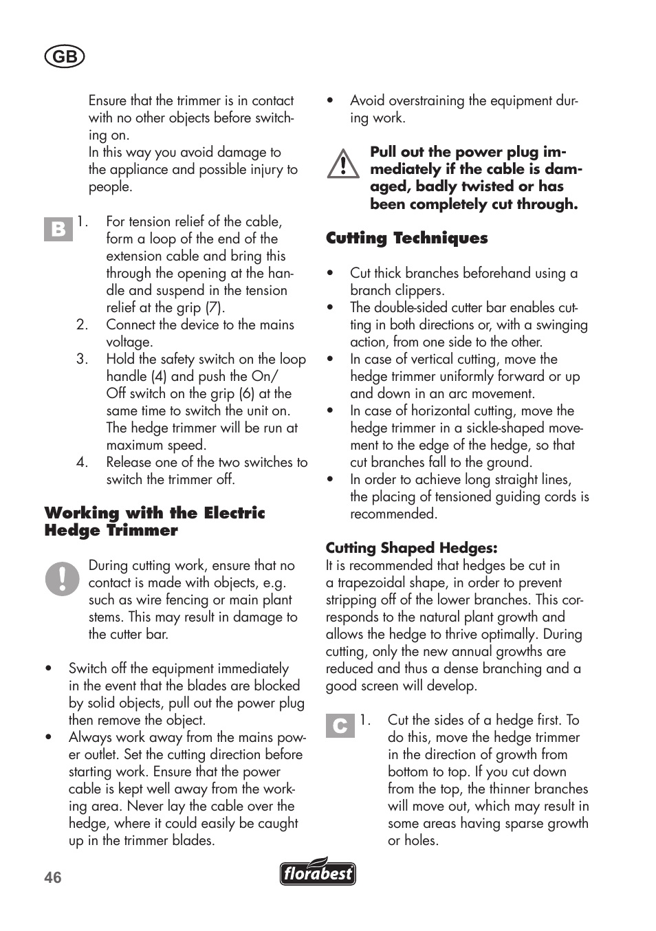 Florabest FHT 600 B2 User Manual | Page 46 / 54