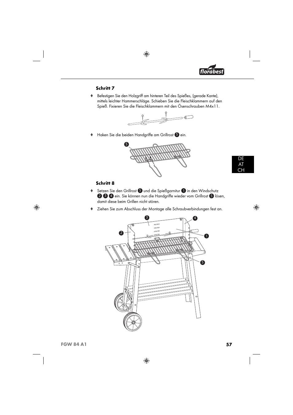 De at ch | Florabest FGW 84 A1 User Manual | Page 60 / 64