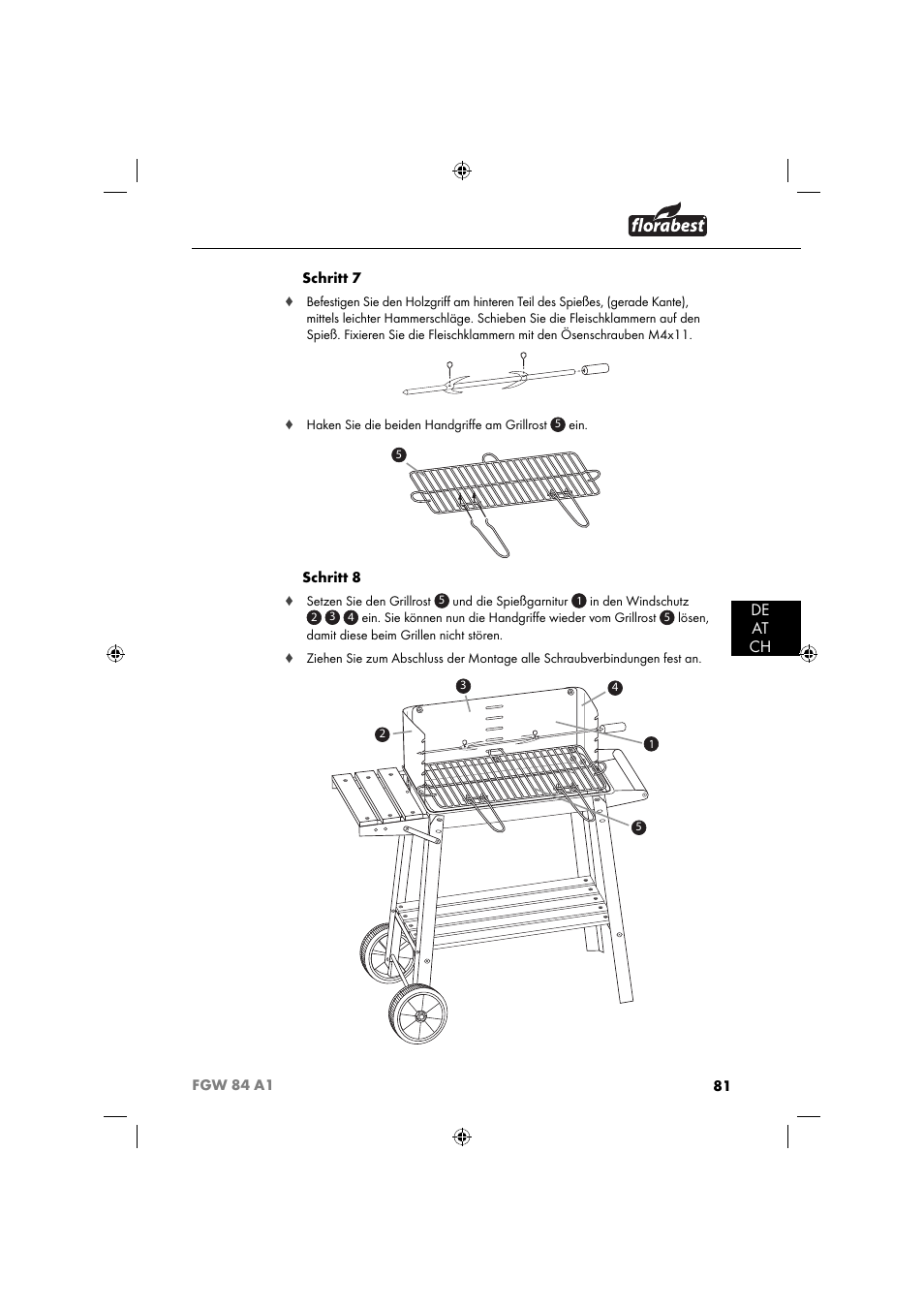 De at ch | Florabest FGW 84 A1 User Manual | Page 84 / 88