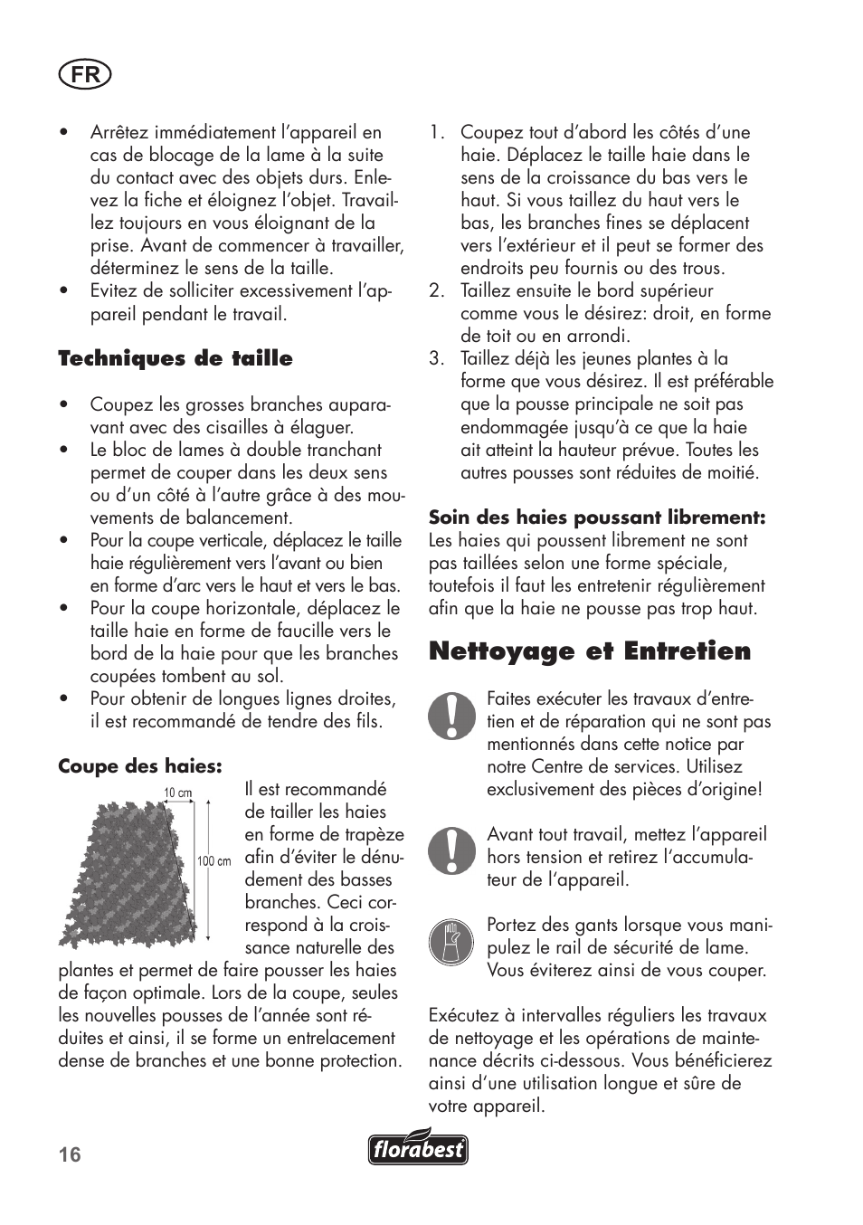 Nettoyage et entretien | Florabest FAH 18 B2 User Manual | Page 16 / 58