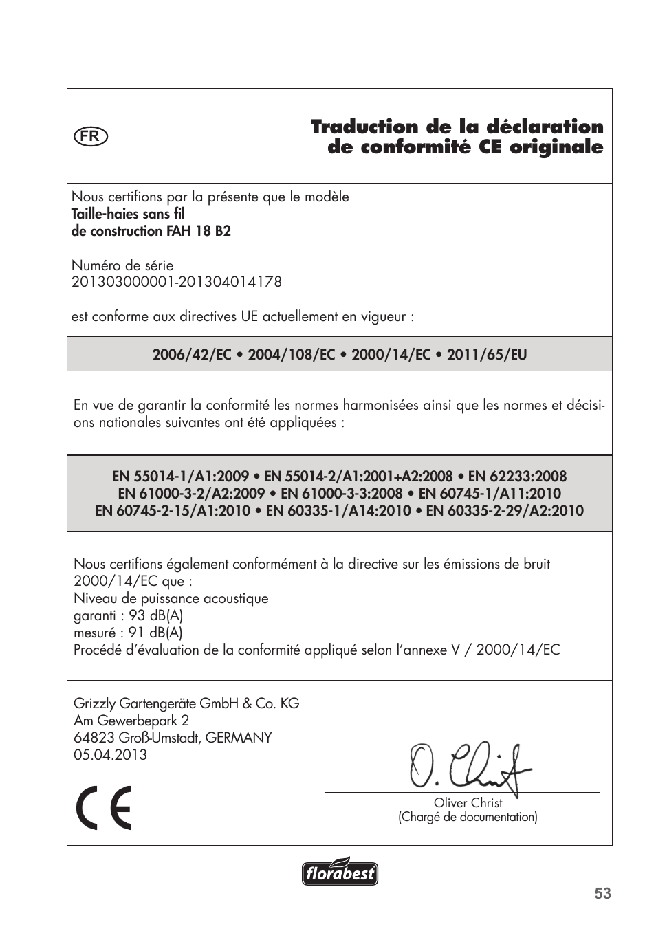 Florabest FAH 18 B2 User Manual | Page 53 / 58