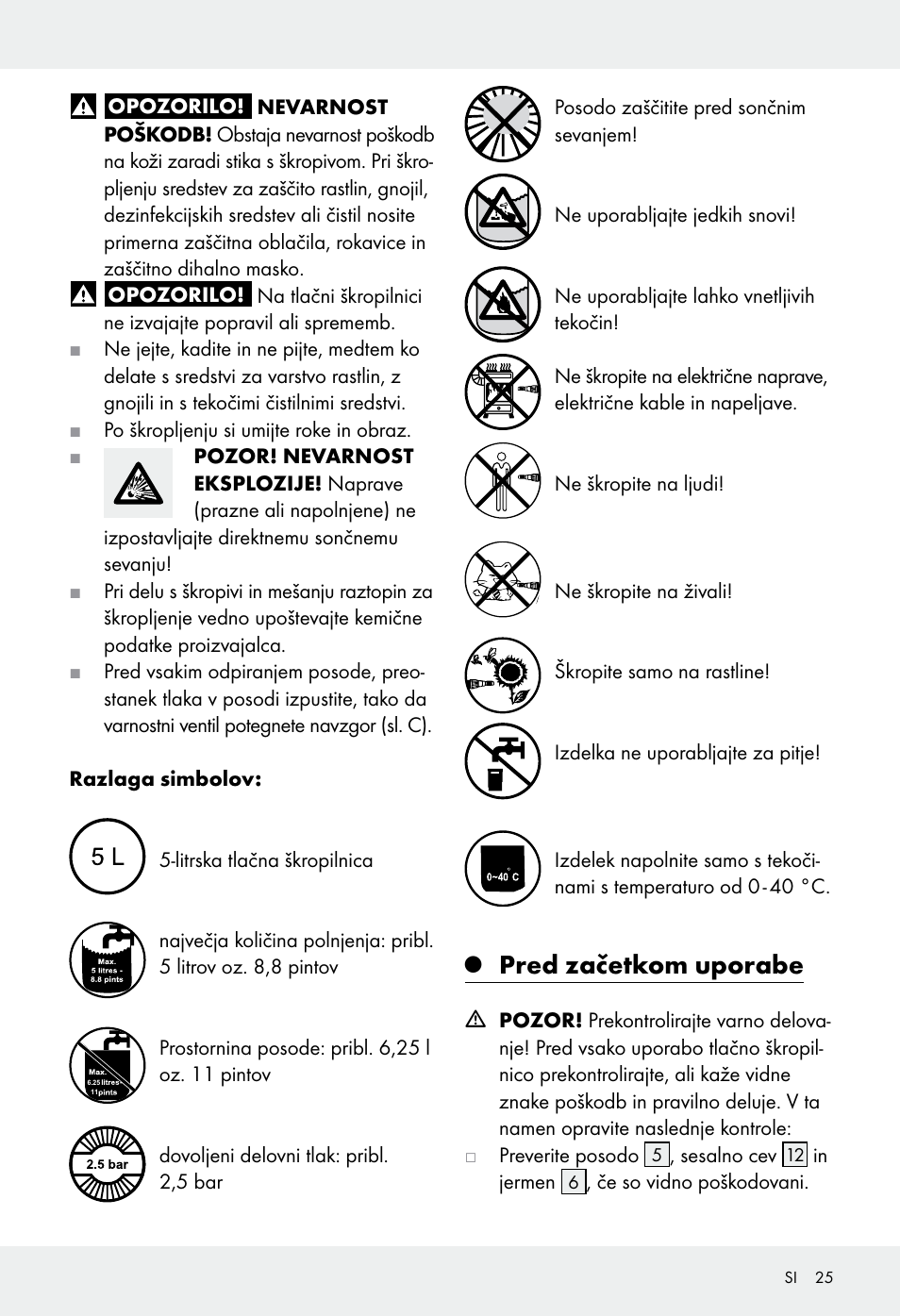 Pred začetkom uporabe | Florabest Z31339 User Manual | Page 25 / 46