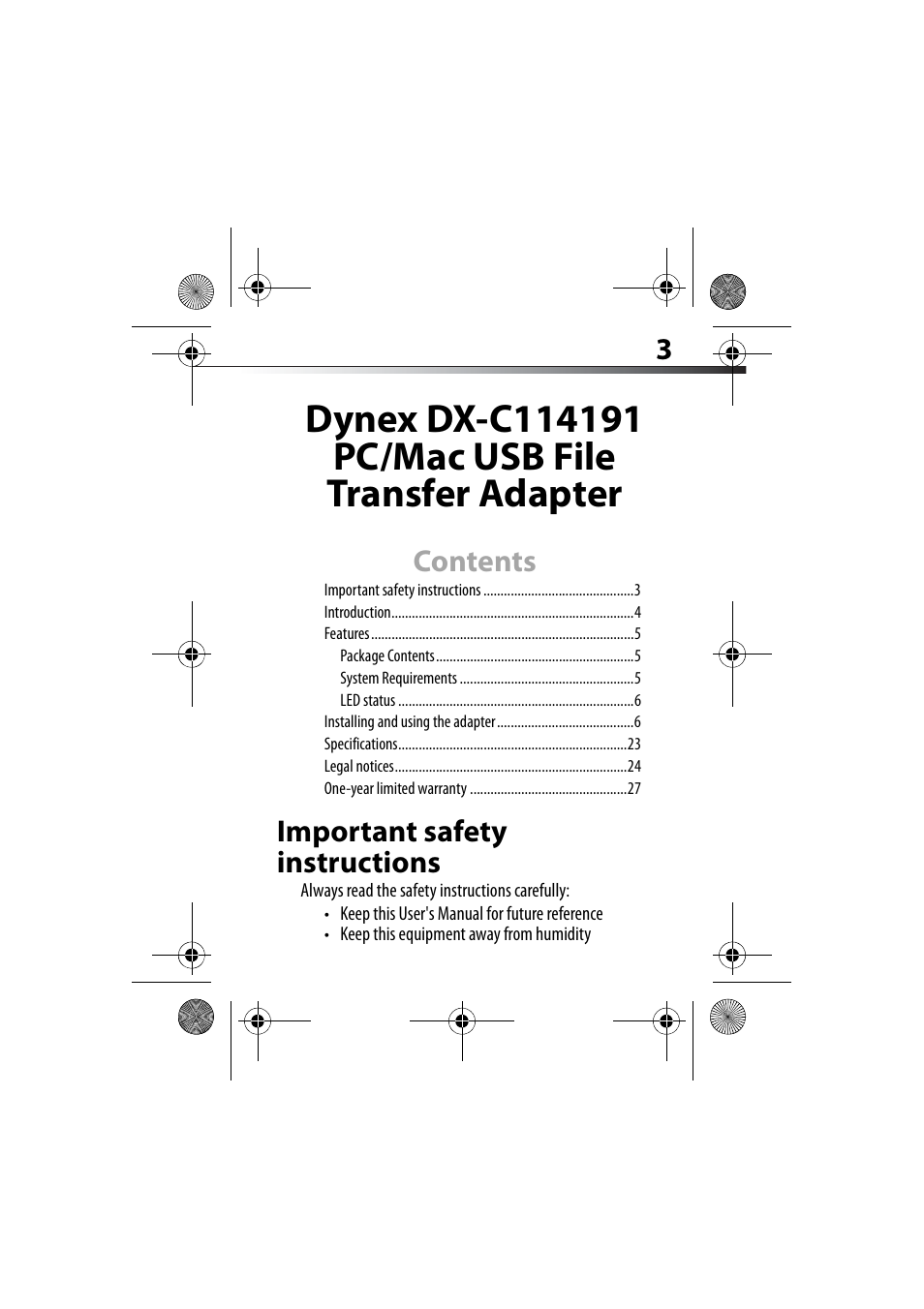 Dynex DX-C114191 User Manual | Page 3 / 31