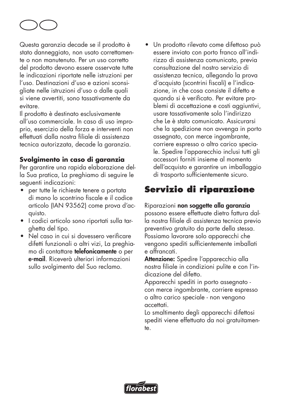 Servizio di riparazione, It mt | Florabest FKS 2200 D2 User Manual | Page 26 / 104