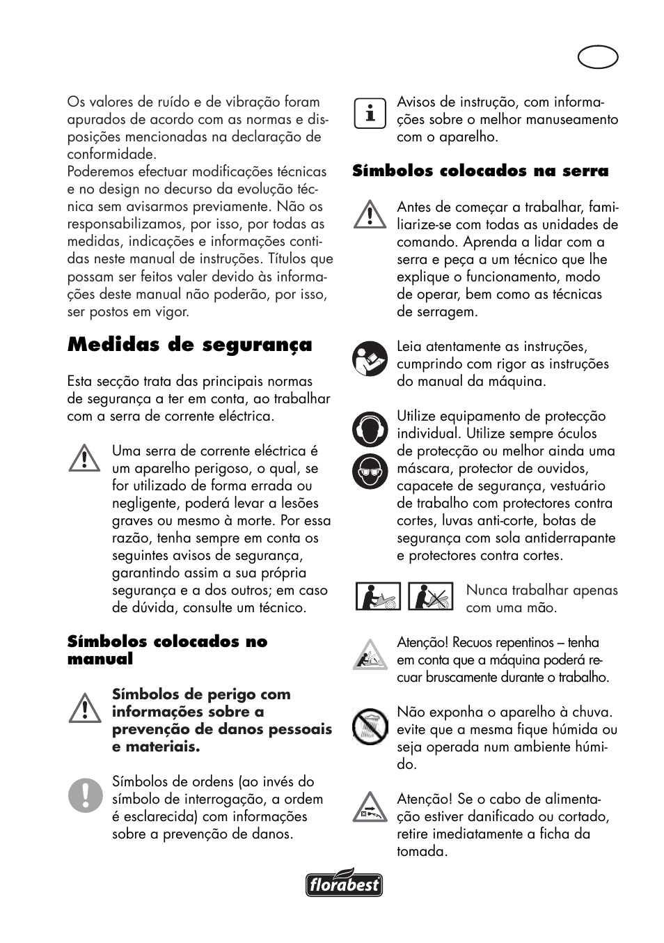 Medidas de segurança | Florabest FKS 2200 D2 User Manual | Page 31 / 104
