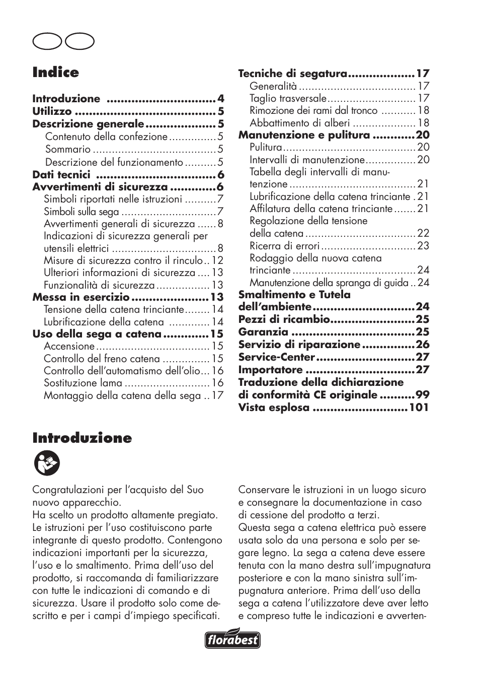 Introduzione, Indice, It mt | Florabest FKS 2200 D2 User Manual | Page 4 / 104