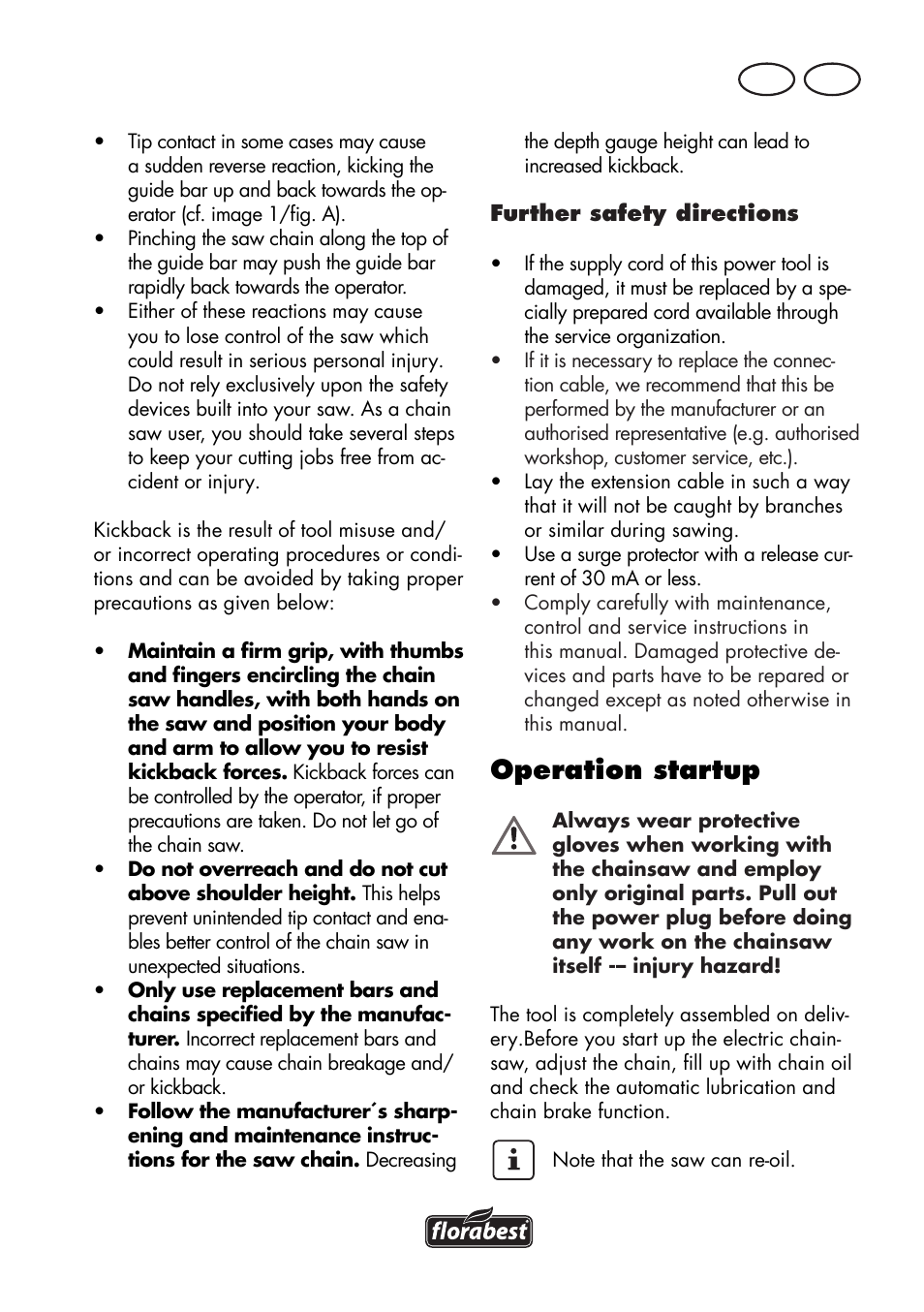 Operation startup, Mt gb | Florabest FKS 2200 D2 User Manual | Page 61 / 104