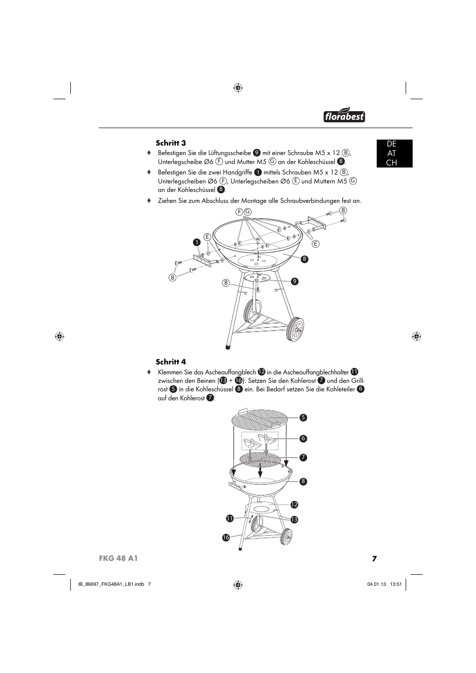De at ch | Florabest FKG 48 A1 User Manual | Page 10 / 52