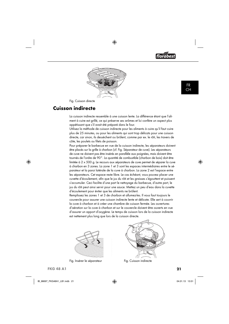 Cuisson indirecte, Fr ch | Florabest FKG 48 A1 User Manual | Page 24 / 52
