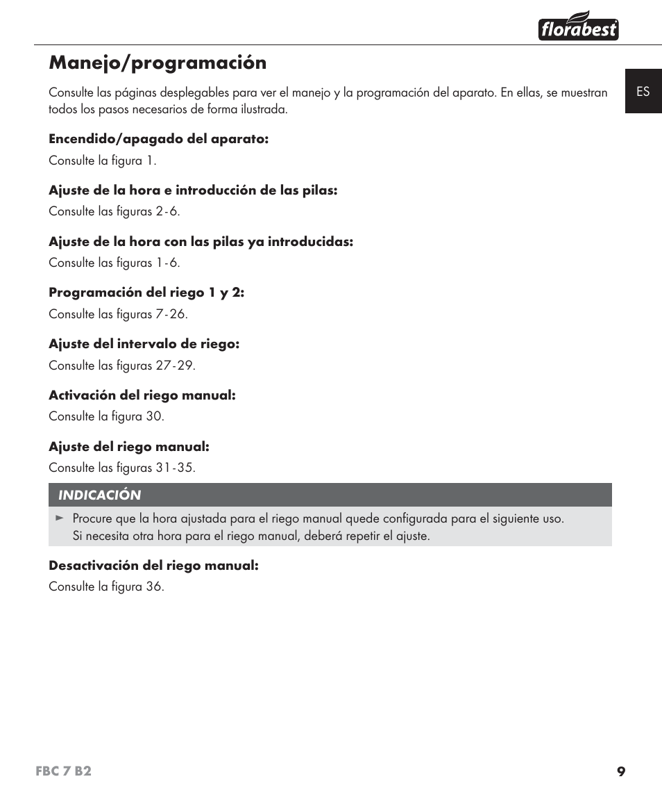 Manejo/programación | Florabest FBC 7 B2 User Manual | Page 16 / 87