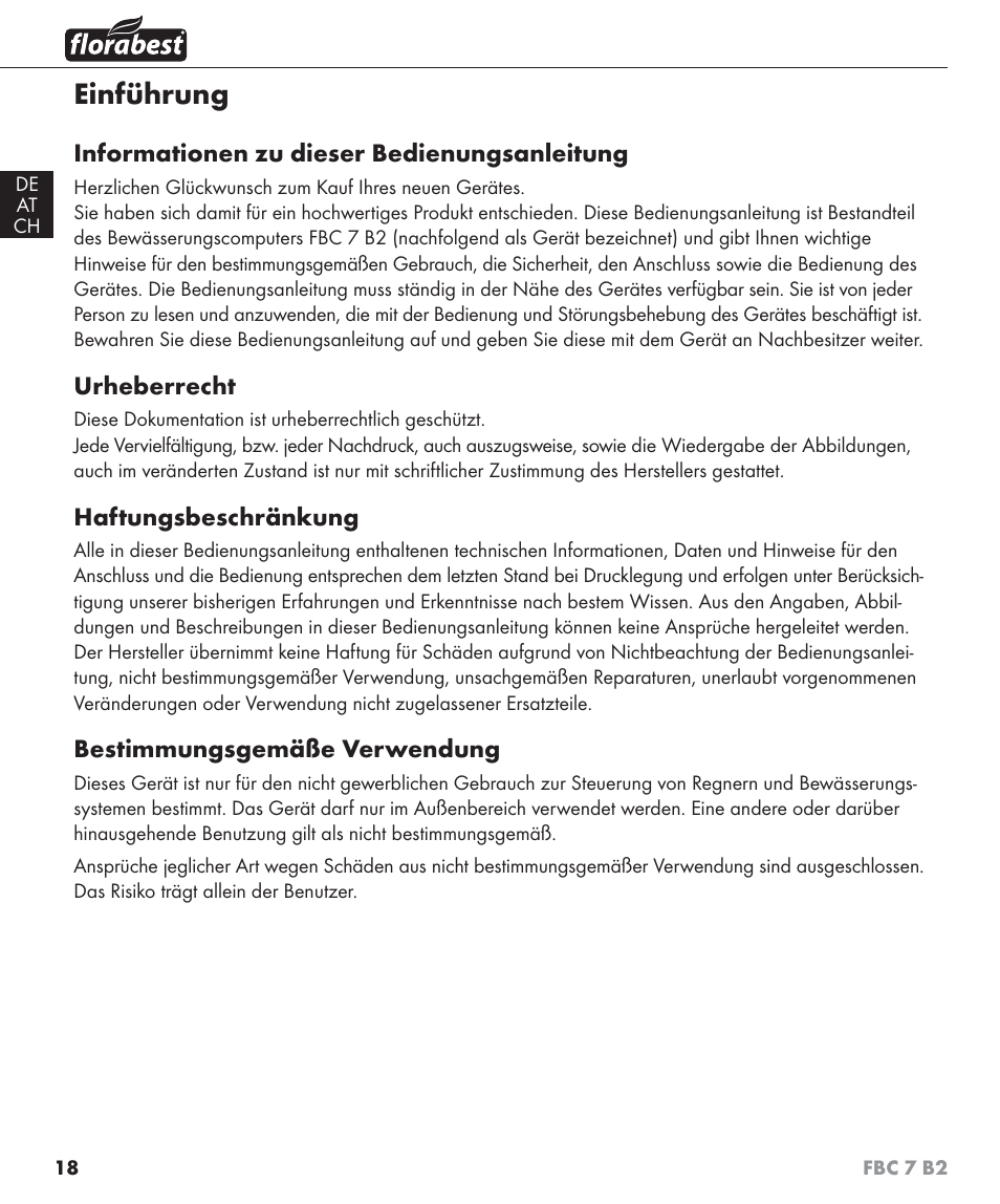 Einführung | Florabest FBC 7 B2 User Manual | Page 25 / 55