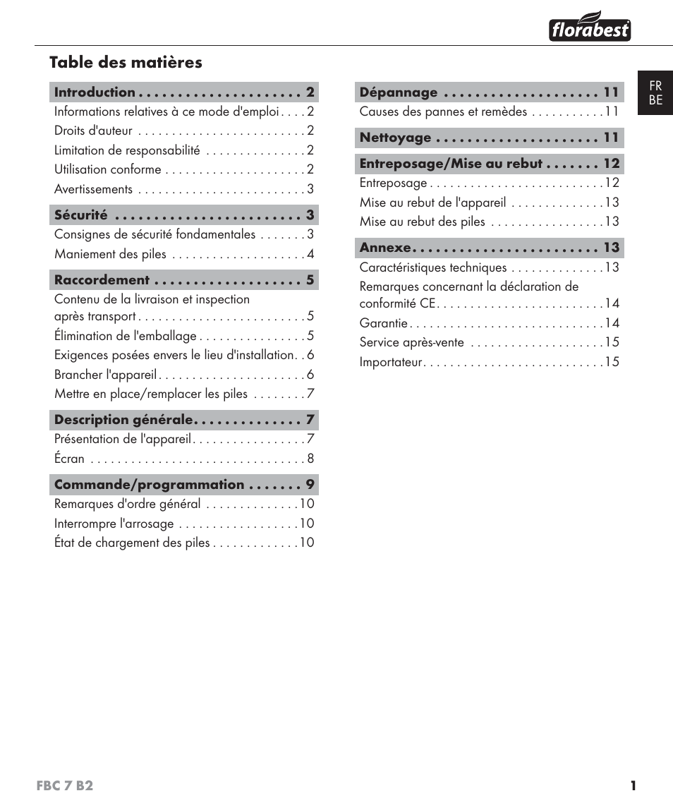 Florabest FBC 7 B2 User Manual | Page 8 / 55