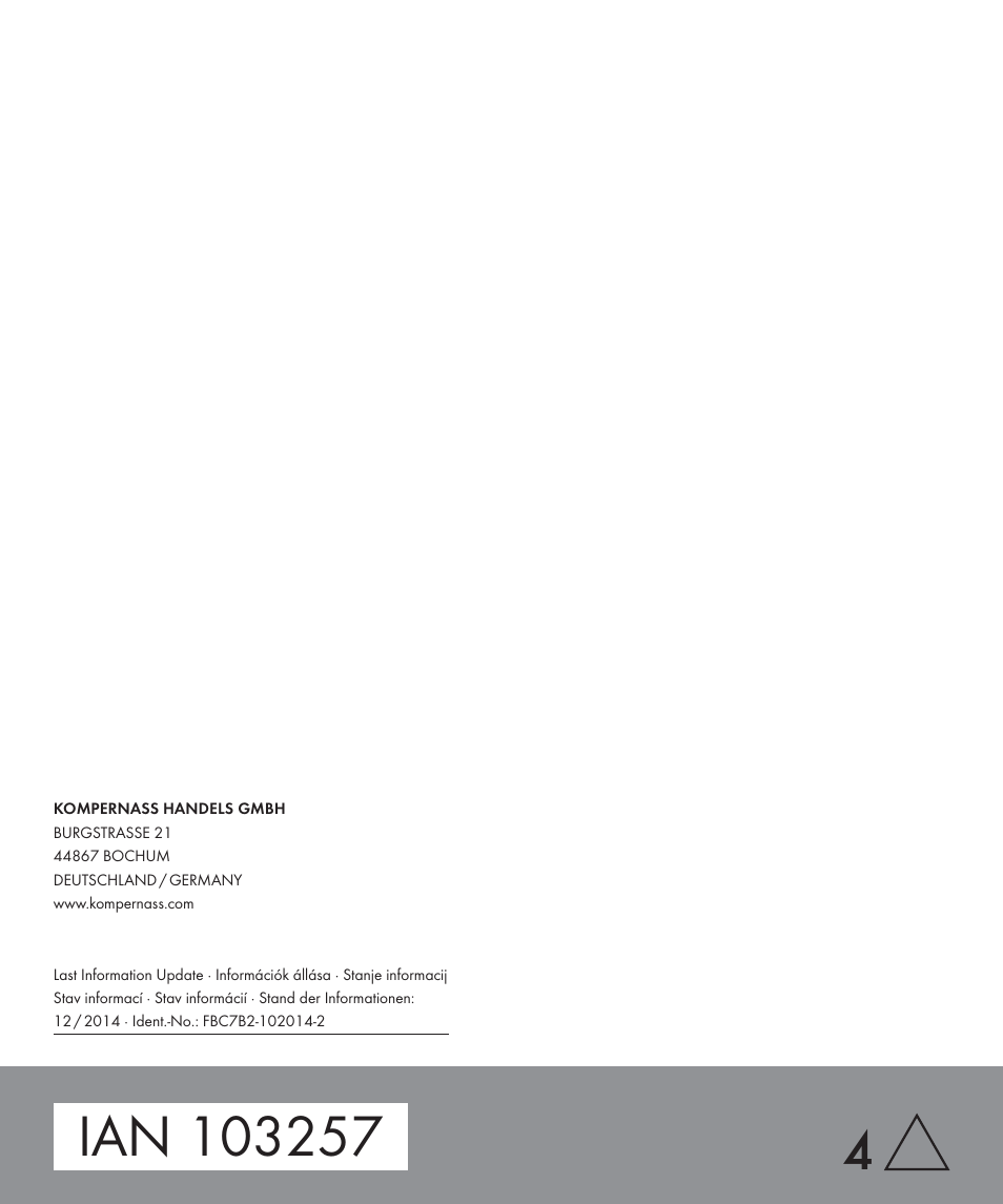 Florabest FBC 7 B2 User Manual | Page 103 / 103