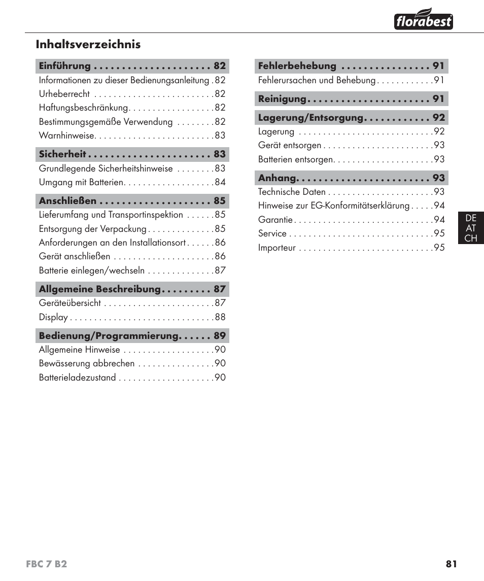 Florabest FBC 7 B2 User Manual | Page 88 / 103