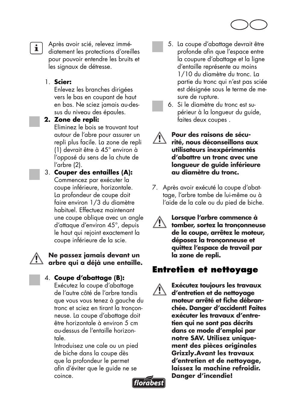 Entretien et nettoyage, Be fr | Florabest FKS 2200 D2 User Manual | Page 19 / 100